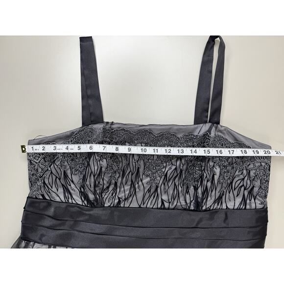 Vintage Y2K Fairy Grunge Mesh Dress 18W Black Silver Whimsigoth HOCO Formal - Picture 6 of 16